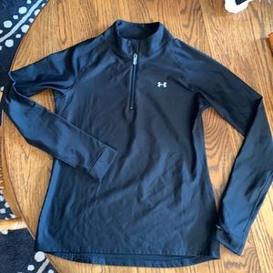 UA black 1/4 zip athletic top